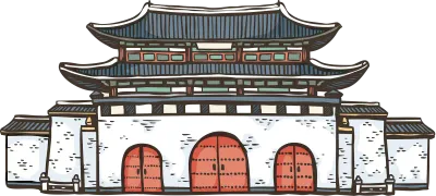 궁궐 대문 일러스트