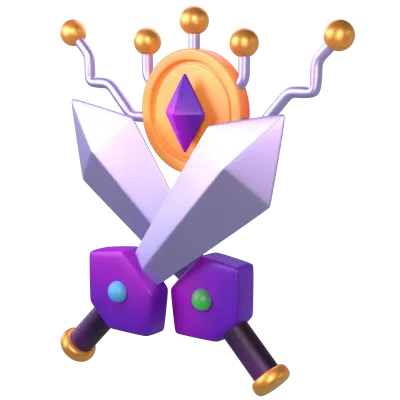 game, nft, blockchain, cryptocurrency, sword, invesment, digital, crypto, token, finance, exchange, coin, money, network, connecting, 3d, rendering-side
