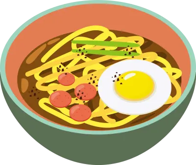 계란 올려진 국수