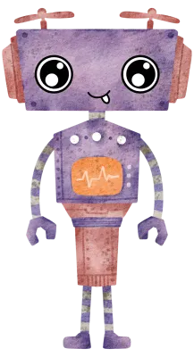 Cute Robot hand paint watercolor
