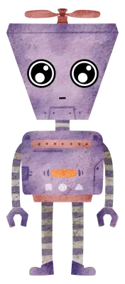 Cute Robot hand paint watercolor
