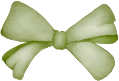 green bow ribbon watercolor decorate