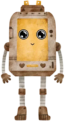 Cute Robot hand paint watercolor