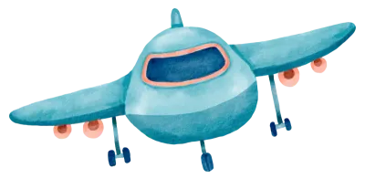 Airplane watercolor cartoon cute