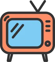 주황색 tv 아이콘
