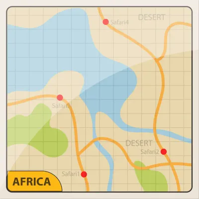 Africa safari map design illustration