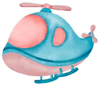 Airplane watercolor cartoon cute