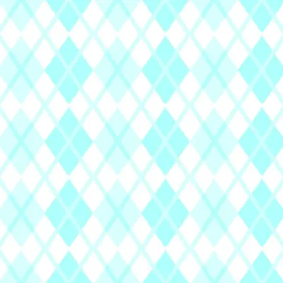 Cyan Blue White Plaid Diamond Seamless Pattern, Argyle Pattern Background