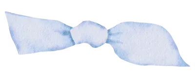 Ribbon bow ornament watercolor clipart