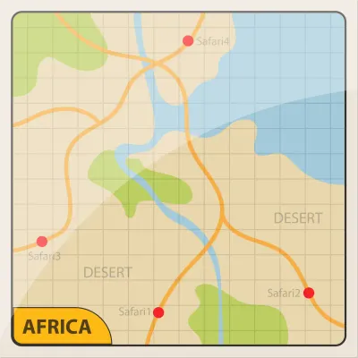 Africa safari map design illustration