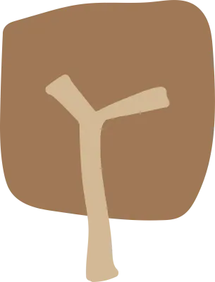 Brown Beige Abstract Tree, Plant Illustration