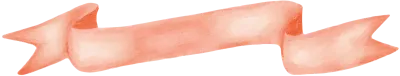 peach banner ribbon watercolor hand-drawing