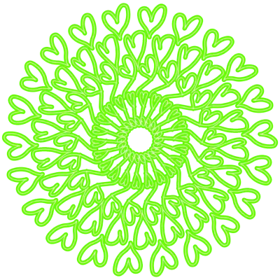 Handdrawn Green Hearts Mandala Illustration