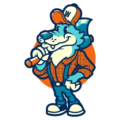 Retro Wolf Mascot Illustration