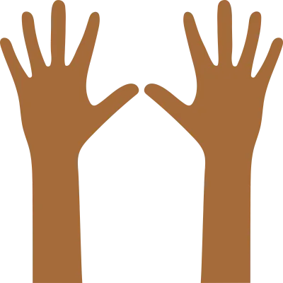Tan Skintone Hands in the Air Illustration