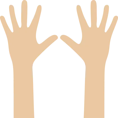 White Skintone Hands in the Air Illustration