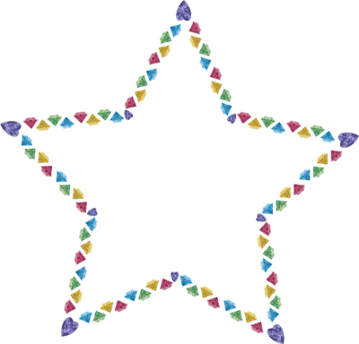Red Yellow Green Blue Decorative Star Frame Illustration, Gemstones Frame
