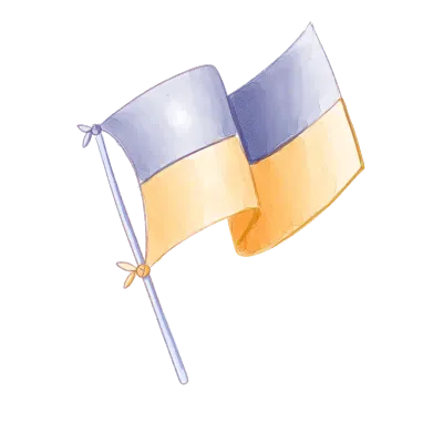 Ukrain flag watercolor illustration