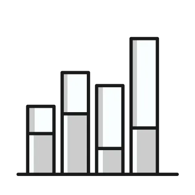 set of bar price chart diagram financial stock price icon bullish bearish market in minimal mono des
