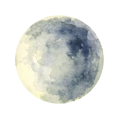 Watercolor painting of Full Moon