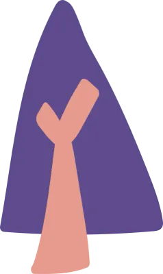 Violet Pink Abstract Tree, Plant Illustration