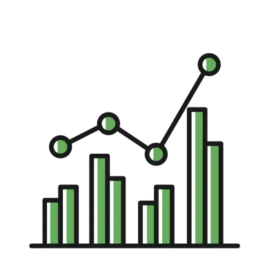 bar price chart diagram financial stock price icon bullish bearish market in minimal color design