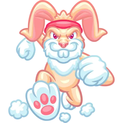 Running Rabbit Cartoon Illustration Mascot