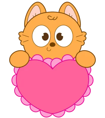 18-Orange Cat Boy-VL Pink Heart