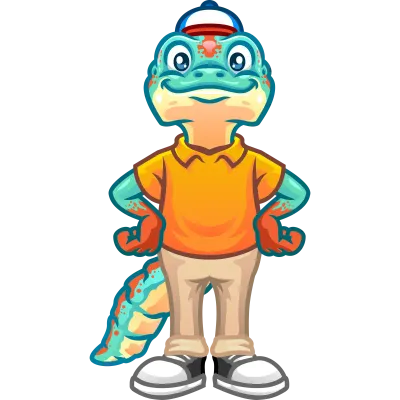 Delivery Gecko Cartoon Illustration Mascot