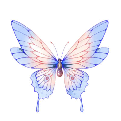 Blue watercolor butterfly