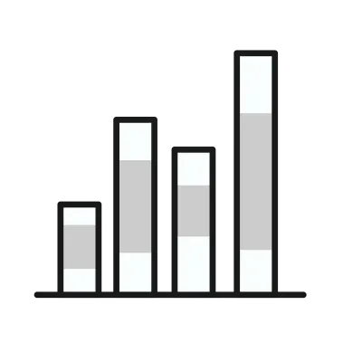 set of bar price chart diagram financial stock price icon bullish bearish market in minimal mono des