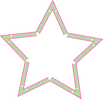 Green Pink Decorative Star Frame Illustration, Rectangles Frame