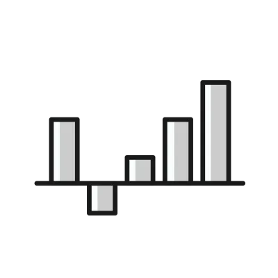 set of bar price chart diagram financial stock price icon bullish bearish market in minimal mono des