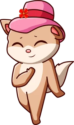 Kawaii cat in cute hat is in love on valentine's day, cartoon illustration