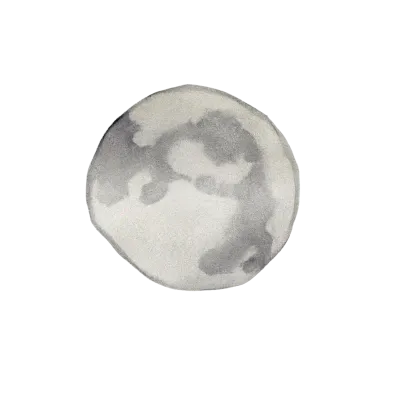 Hand drawn watercolor moon