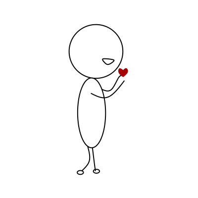 Cute character with love