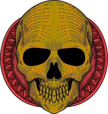 Skull with ornament artwork illustration