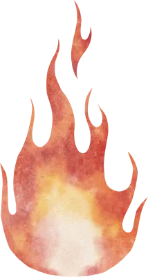 Watercolor Flame Illustration