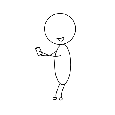 Stickman holding phone