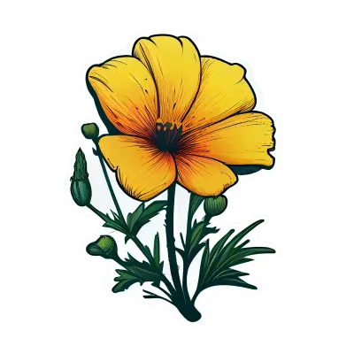 Cute flower hand drawn element, for decorating  Valentines Day or Mothers Day card. Sticker design.