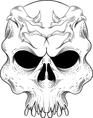 Skull with crown root vector illustration