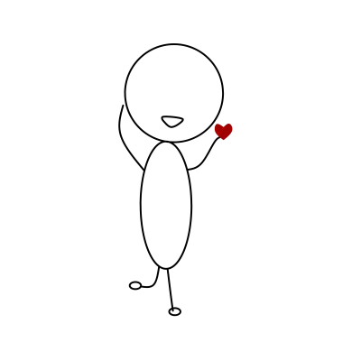 Cute character with love