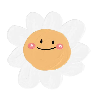 flower cute cartoon oil brush paint