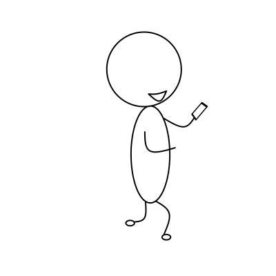 Stickman holding phone