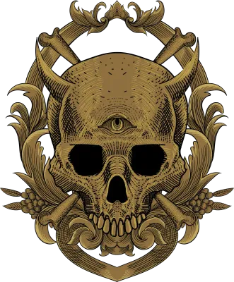 Skull and ornament artwork illustration