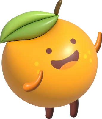 Orange 3D Cartoon Character