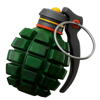 3D Army Grenade Illustration