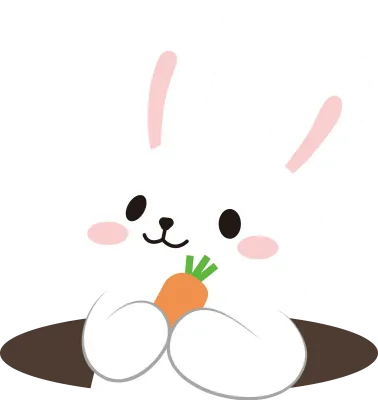 Cute Rabbit Out of the Hole