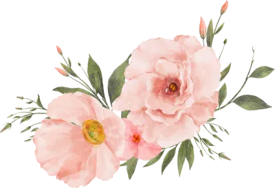 Watercolor Peach Flower