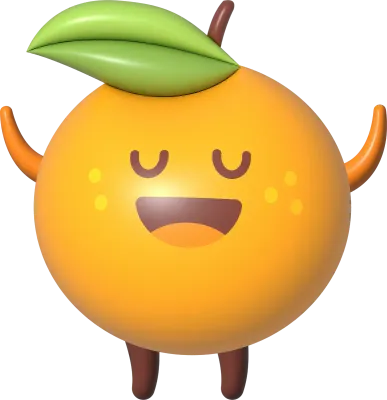 Orange 3D Cartoon Character